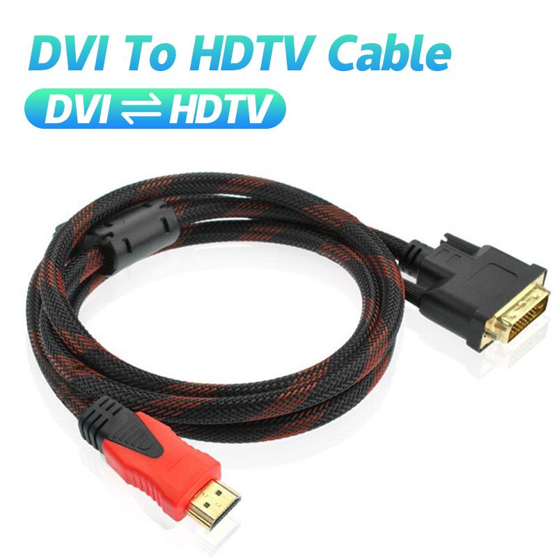 

КАБЕЛЬ DVI - HDTV HDTV - DVI, DVI D Male - HD Совместимый кабель Высокоскоростной HDTV-совместимый DVI цифровой аудиокабель 1.5m чёрный