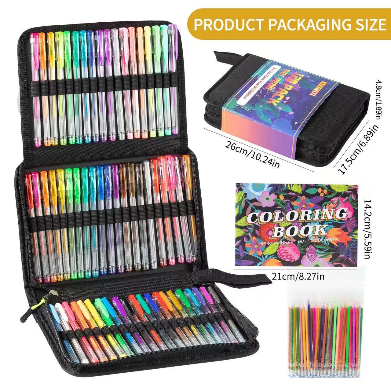 60 Neutral Pens, Black Bag Set, Refill Refill, Painting Book. 0.8mm