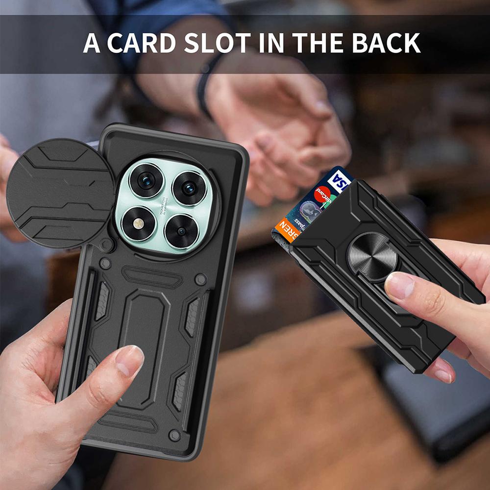 For Xiaomi Redmi Note 14 Pro 5G/Poco X7 5G Case PC+TPU Kickstand Phone Back Cover with Camera Slider