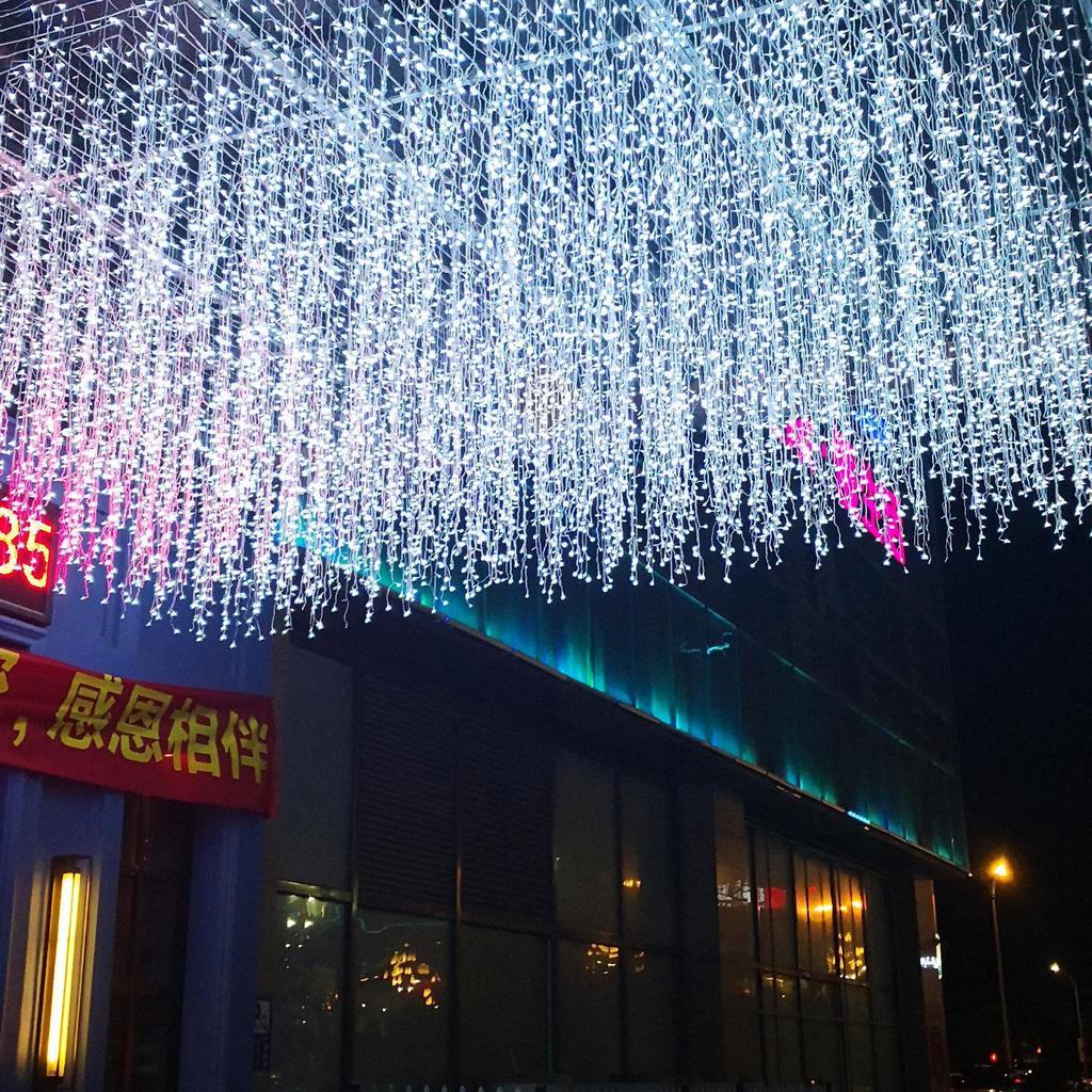 Twinkling LED Icicle Fairy Curtain Lights - Safe Low Voltage for Outdoors, Rooms, or Festivals