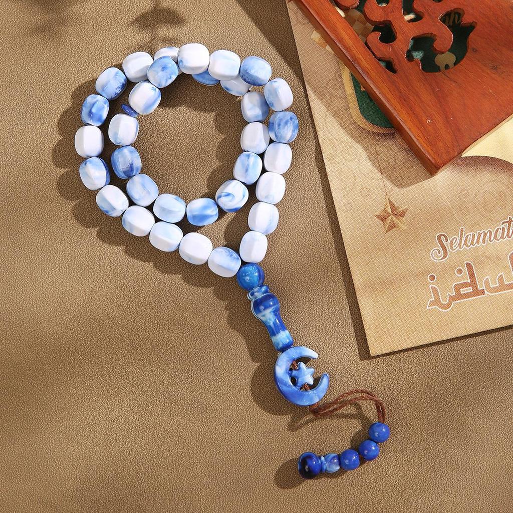 Bransoletka modlitewna Tasbih z 33 koralikami w stylu arabskim - Muzułmańskie koraliki różańca do chwały