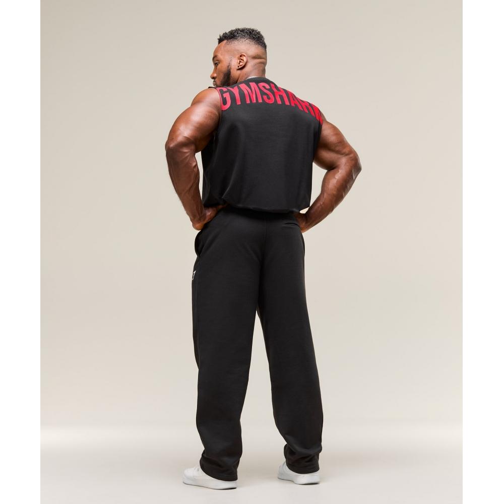 Gymshark Power Cut Off Tank Black Conditioning Red A2c9m Bc1d