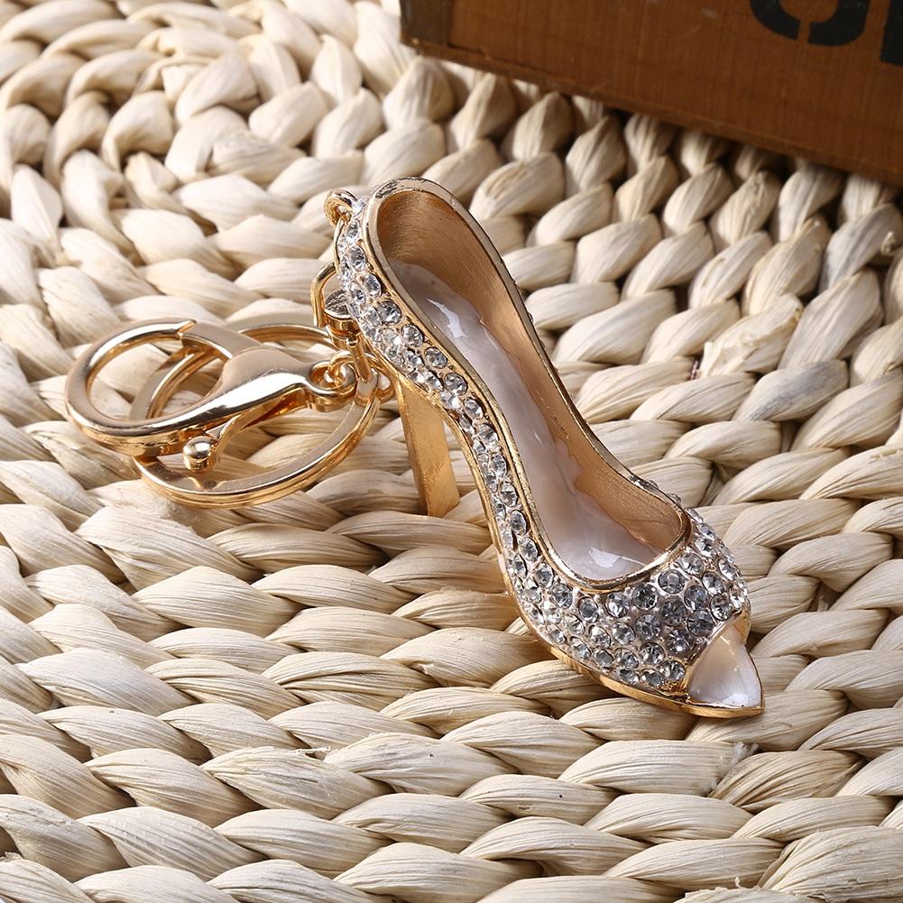 Key Chain Holder   Keychain   Alloy Rhinestone High Heel Key  Pink