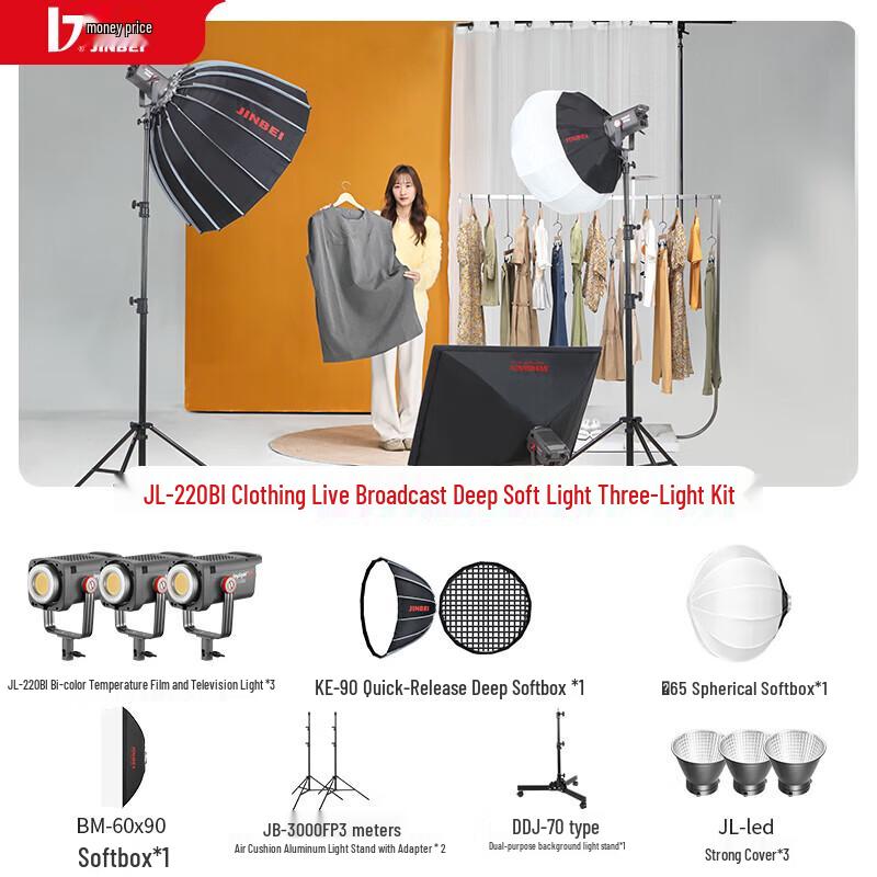 JINBEI 220W Adjustable LED Soft Light Kit