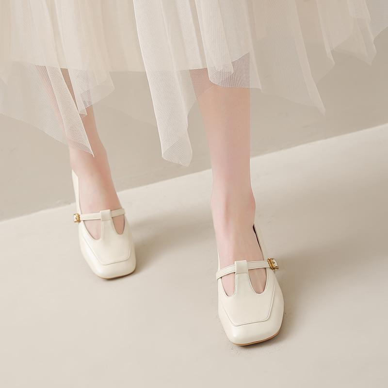 Fashion 2025 Shoes Female Retro Women's Mary Jane High Heels Square Toe Buckle Strap Chunky Heel Pumps for Fashion Dress Office Zapatos