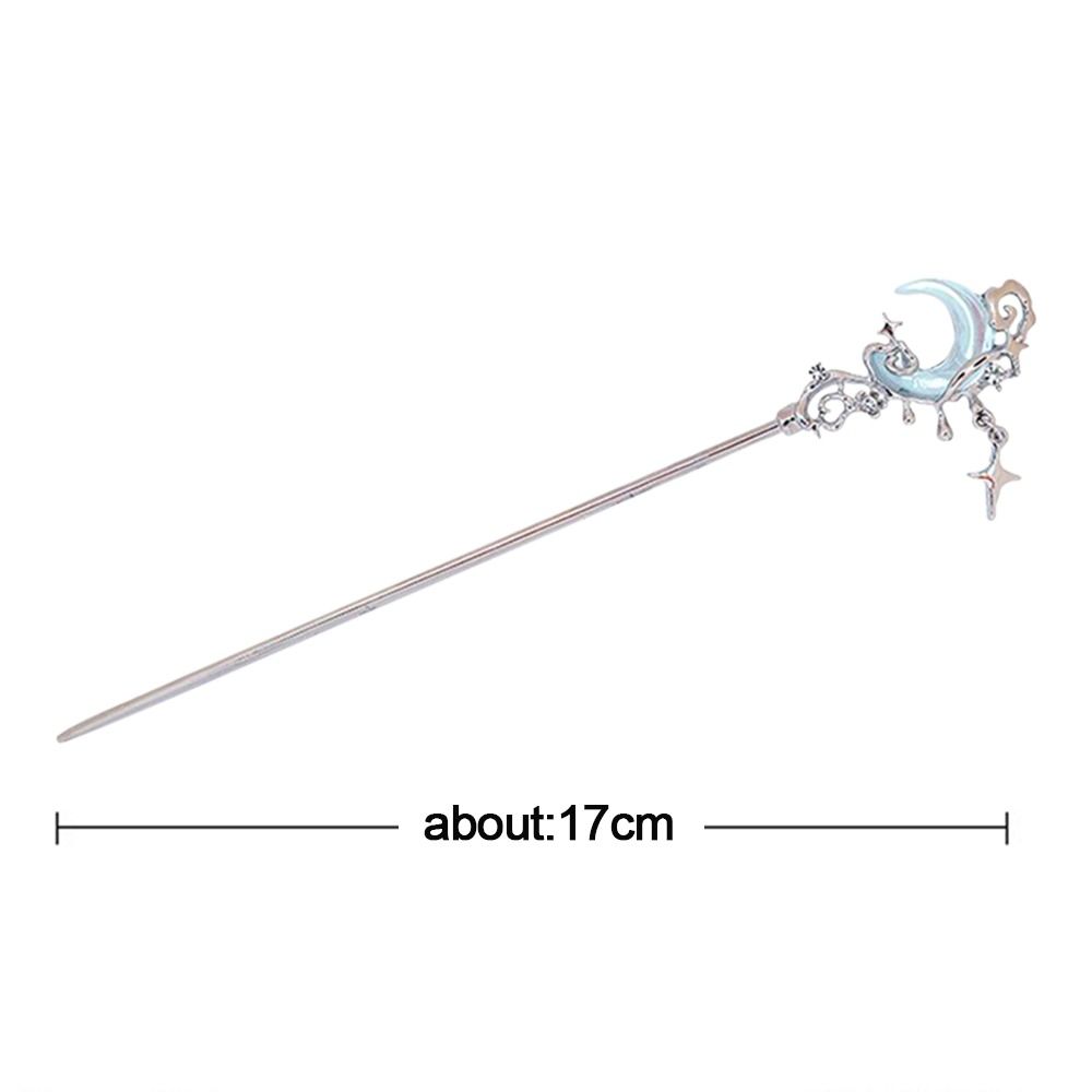 Chinese Simple Chinese Moonlight Stone Star Hairpin Ancient Style DIY Hair Sticks Moon Shaped Hanfu Headwear Women