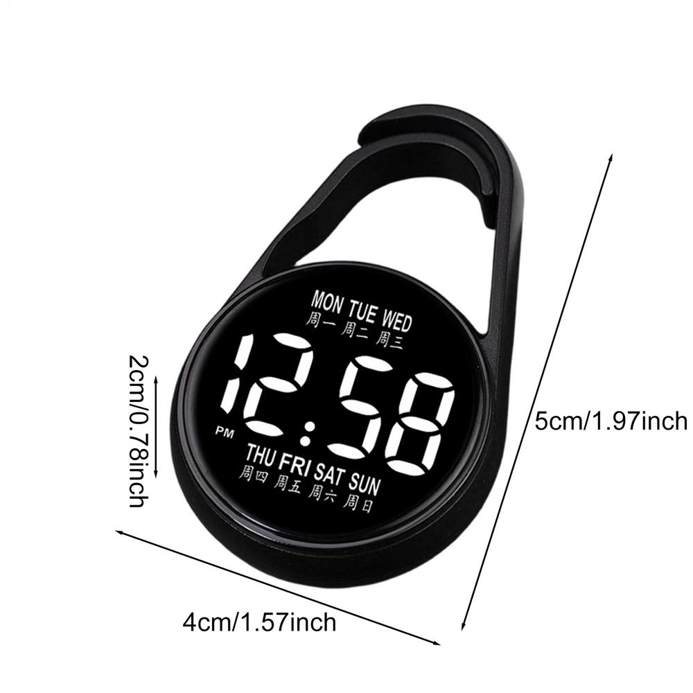 Digital Pocket Watch LED Waterproof Electronic Wall Watch LED Electronic Night Glow Waterproof Digital Keyring Pocket Watches