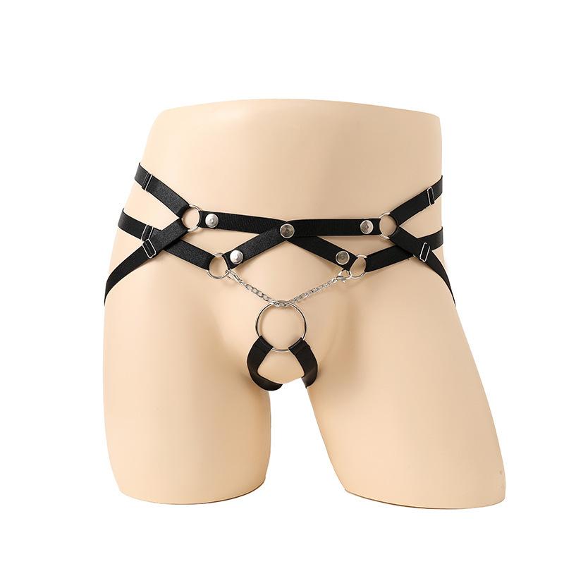 Mens Sexy Lingerie Cock Ring G-Strings O-Ring Thongs Penis Hole Exotic Underwear Low Waist Crotchless Jockstrap Strap Tanga