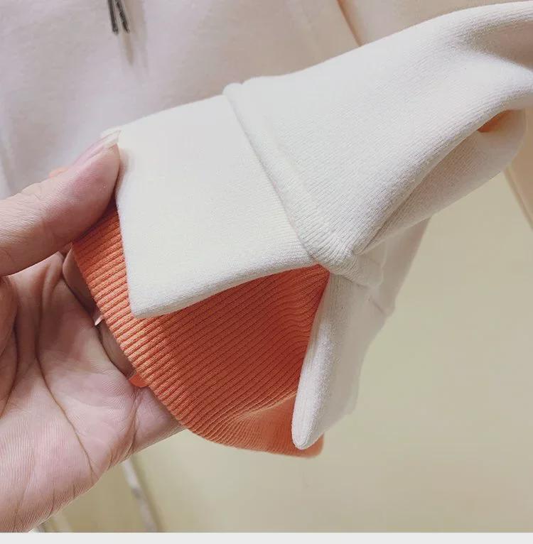 Sweat à capuche en polaire mélangée Hua pour femme, couleur lait: Veste Cardigan Style Collège Coréen Automne/Hiver avec Velours