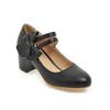 New Medium Heel Women's Shoes Thick Heel Single Shoes Women's One-word Buckle Belt Shallow Mouth Mary Jane Shoes Large Size Women's Shoes