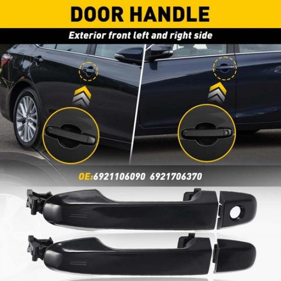 2X Fit Door 2012-2017 Toyota Exterior Black Handle Camry Right&Left Front Side