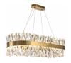Amsterdam - Crystal Chandelier 3 LED Color Oblong 80cm Brushed Brass