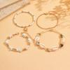 Boho Layered Starfish Pendant Bracelet Set Women With Shell Beads Beach Style Zinc Alloy Jewelry