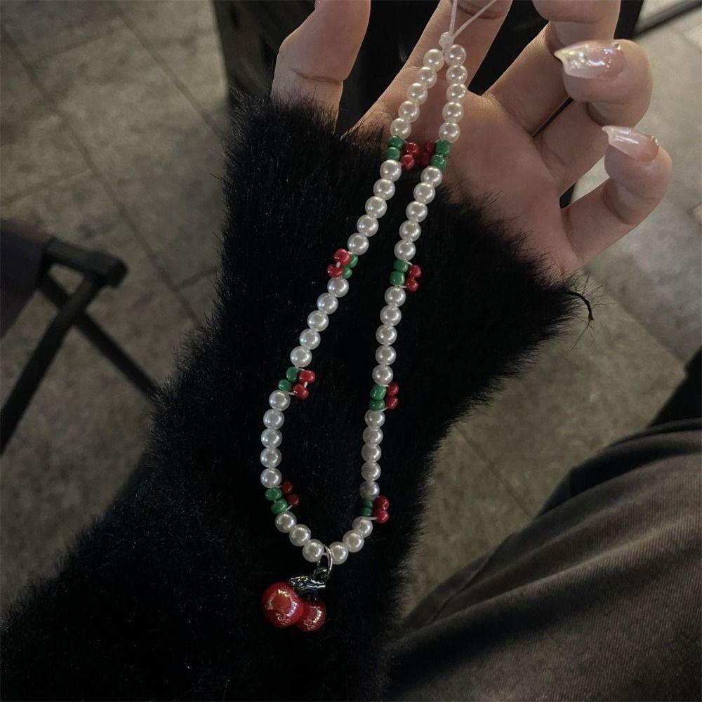 

Phone Charms Mobile Phone Lanyard Bear Bow Cellphone Strap Beads Phone Chain Girl Women Style 4