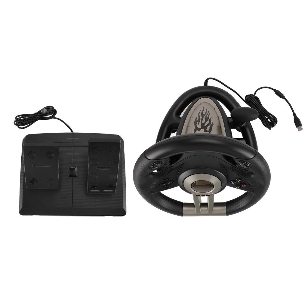 PC Racing Wheel and Pedal 180 Degree Rotation Universal USB Gaming Steering Wheel for PS3