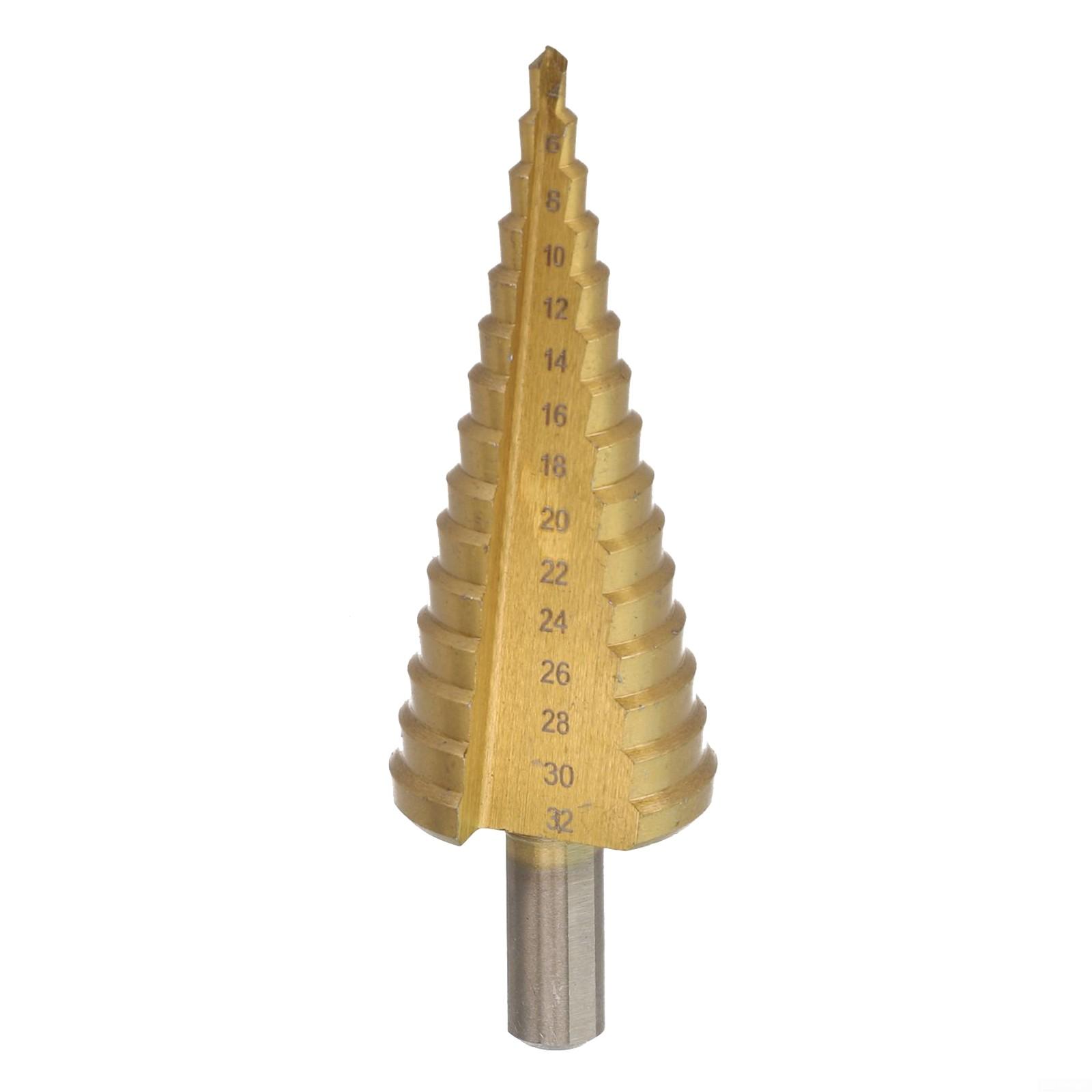 

4-32 мм/4-20 мм/4-12 мм ступенчатое коническое сверло для вырезания отверстий из быстрорежущей стали
