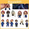 Chucky Braut Puppe Spielzeug Figur Schlüsselanhänger Anhänger Dekoration 5 Geisterpuppen mit Wackelköpfen 6cm Höhe