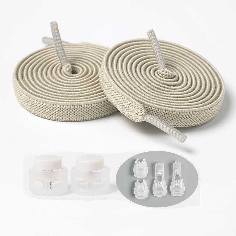 1Pair/3Pair NEW Round Snap Lock Shoelaces Without Ties Kids Flat Elastic Shoe Laces Adult Quick Shoelace Shoe Accessories