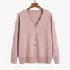 2023 Autumn Office Sweater Knitwear Casual V-neck Long Sleeve Cardigan Versatile Solid Button Knitted Cardigans Outwear 29625