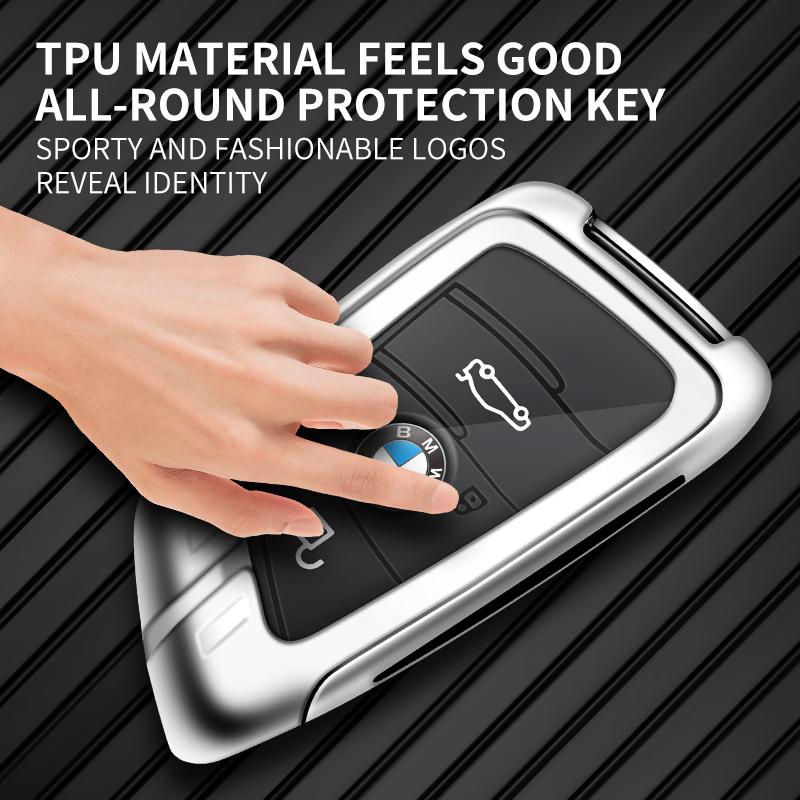 BBJJ8 Car Zinc Alloy Key Case Cover Bag For BMW F20 F30 G20 G30 X1 X3 X4 X5 G05 X6 X7 G11 F15 F16 G01 G02 F48 M2 M3 M4 Car Key Shell