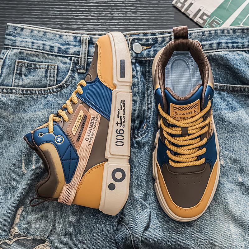 Fashion Sneakers Men Casual High Top Board Shoes Vulcanized Shoes Male Walking Sport Shoes Outdoor Sneakers Male Soft Sole Walking Shoes