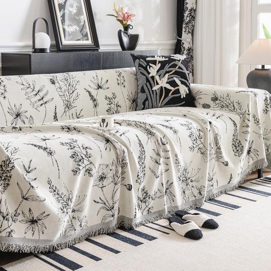 

Чехол для дивана EIFLOY Elegant из шенилла с кисточками, черное полотенце, устойчивое к царапинам, мягкое, цельное, для дивана, стула, защитное покрытие для мебели 180x130