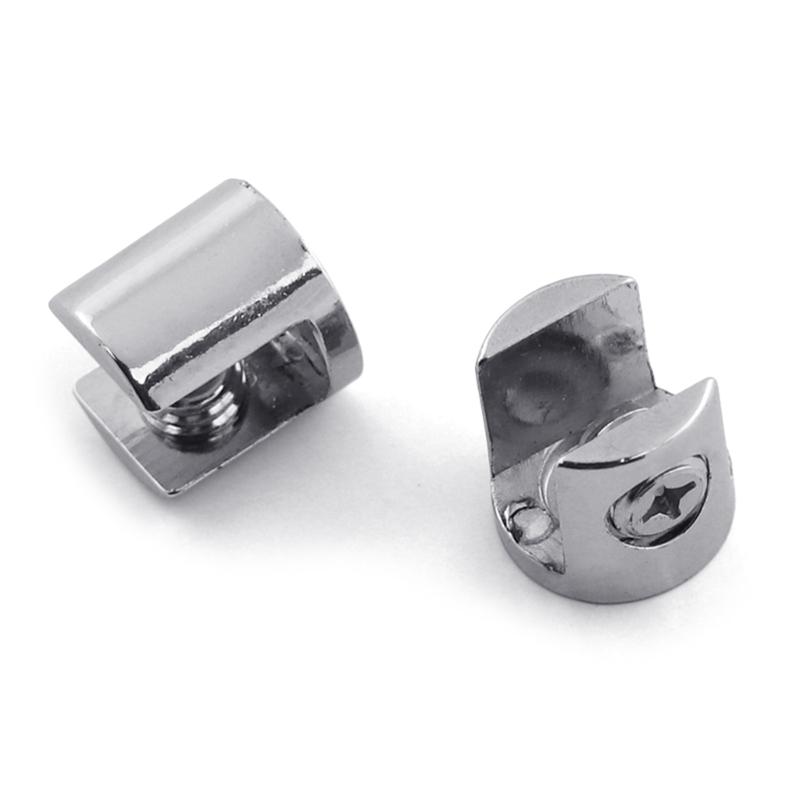 10Pcs Adjustable Zinc Alloy Glass Clip Cabinet Shelf Support Plates Bathroom Glass Holders for Fixing Bathroom Glass