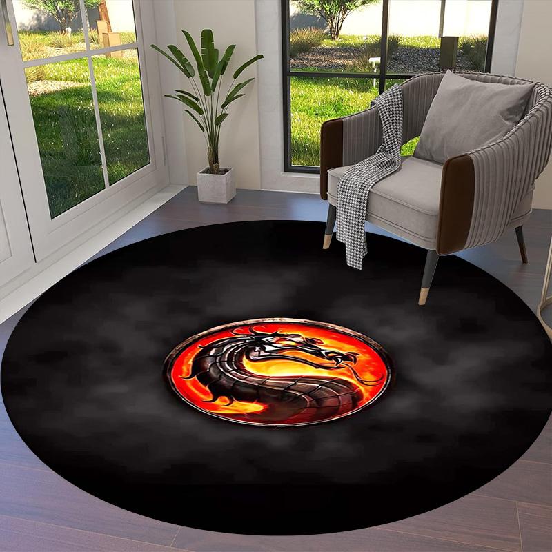 Vortex Crossing Gate Round Area Rug,Carpet Rug for Living Room Bedroom Sofa Playroom Decor,Non-slip Floor Mat