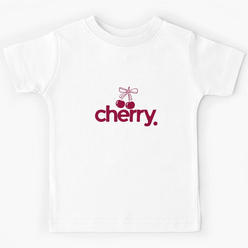 Simple Modern Cherry Logo | Red and Pink Fruit Design Kids T-Shirt 140