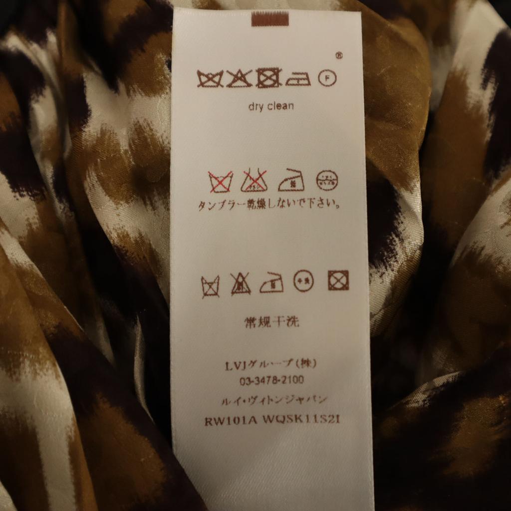 Louis Vuitton Französische Seide Leopardenmuster Mini Länge Plissee Rock Damen Gebraucht