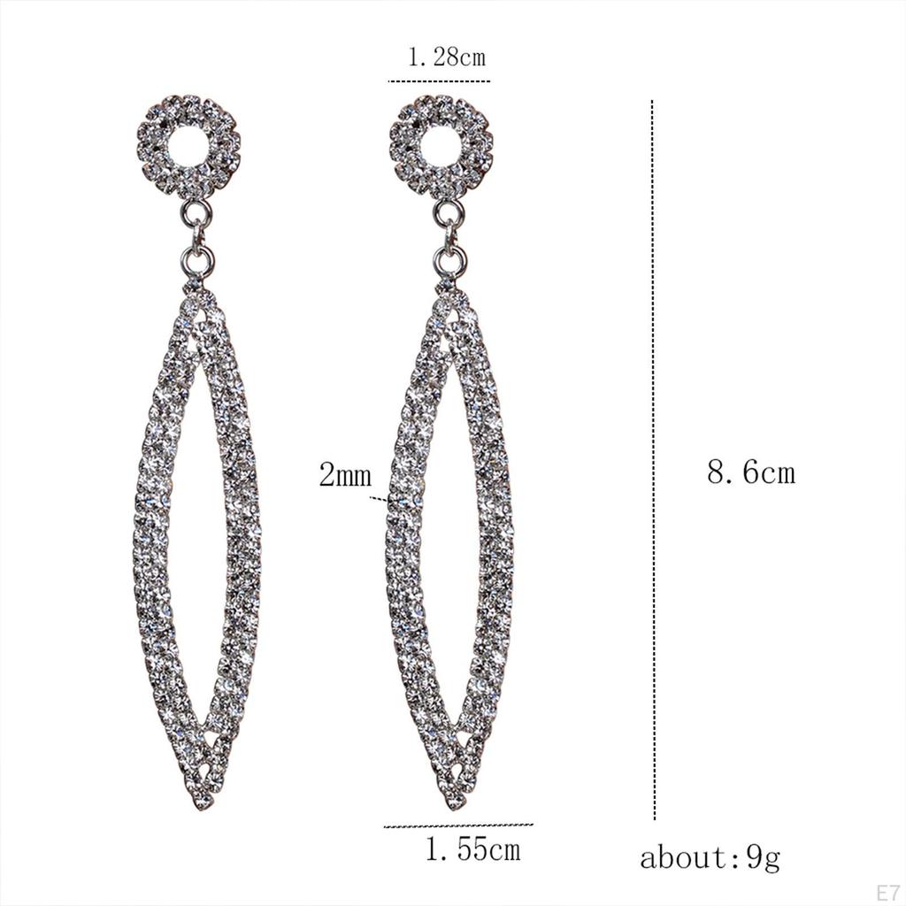 Drop Earrings Dangle Chic Sparkly Women Lady Stylish Elegant Jewelry Stud Long
