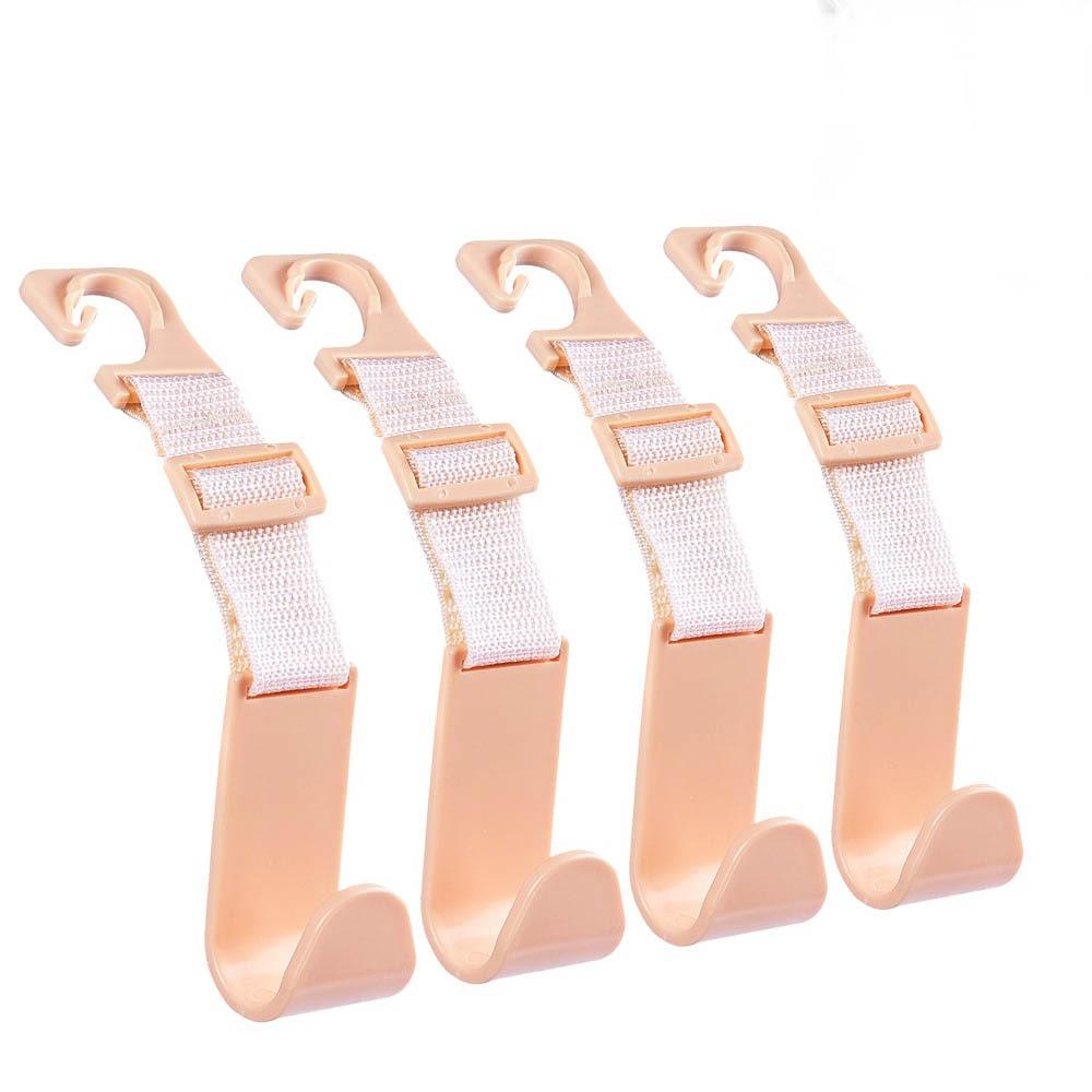 

4 шт./набор Подвеска-держатель для сумки на спинку сиденья автомобиля с большой грузоподъемностью Для сумок, кошельков, пальто бежевый