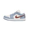 Jordan Air Jordan 1 Slip Resistant Abrasion Resistant Low top Vintage Basketball Shoes Women's White Blue DC0774-164(Team59-)