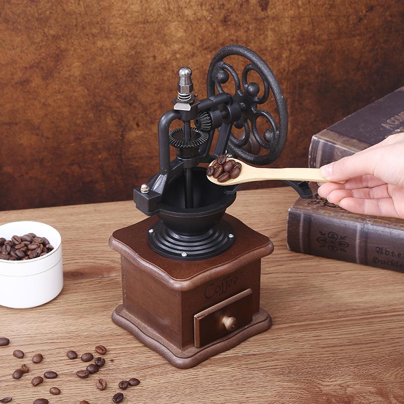 Vintage Big Wheel Manual Coffee Machine Portable Ferris Wheel Coffee Bean Grinder Professional Handmade Coffee Accessories
