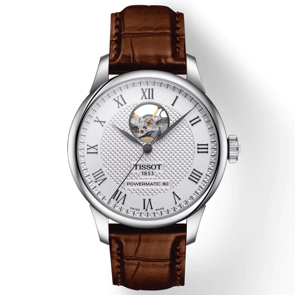 Tissot Le Locle Armbanduhr Lederarmband T0064071603301 Herren Silbernes Zifferblatt