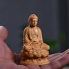 Minimalist Solid Wood Guanyin Statue Hand Carved Wooden Ornament for Home Living Room Interior Decoration