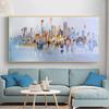 Modern City Building Poster Scenery Pictures for Home Abstract Oil Painting On Canvas Wall Art for Living Room Decoration No Frame