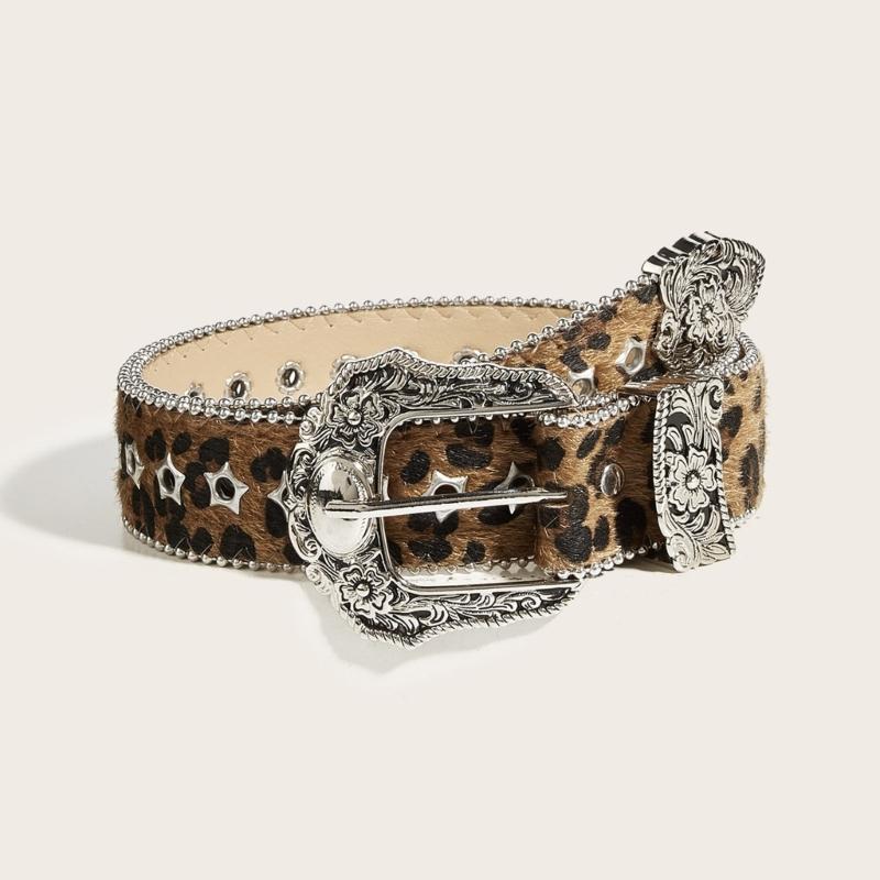 Stylish Leopard Print PU Leather Belts Adjustable Waistband For Casual Outfits Durability Light weight Accessory