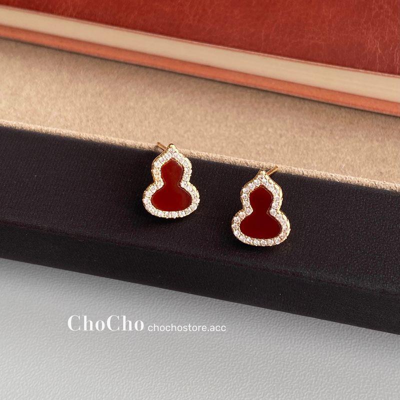

Chocho/New Year Ankela Red Gourd Earrings Female Wine Red New Year Niche Temperament Fancy Earrings Earrings Ankle Red 925 Silver Needle