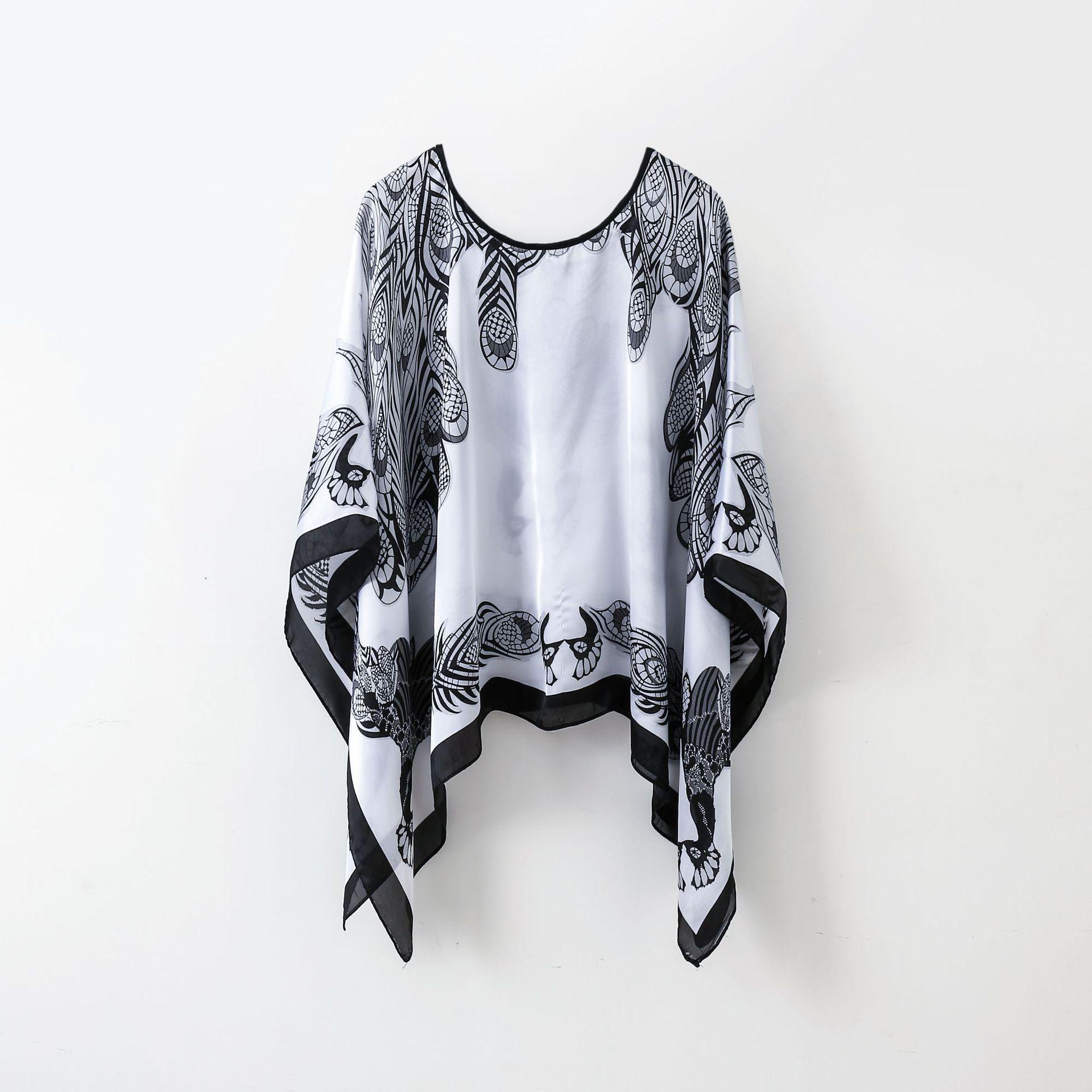 

Женский весенне-летний шелковый шарф и солнцезащитная шаль-кардиган 110x110 cm