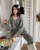 1011 new pajamas women's Korean small floral simple and comfortable lace set casual loose loungewear set