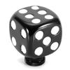 BAOQI Universal Car Shift Knob Shift Dice Pattern White Cover, MT/AT Knob, (Black & Dots)
