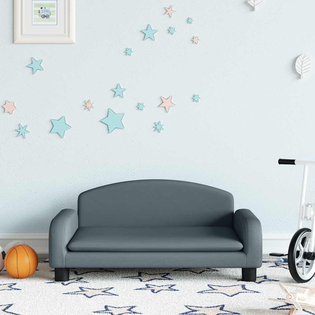 Kids Sofa Dark Grey 70x45x30 cm Fabric