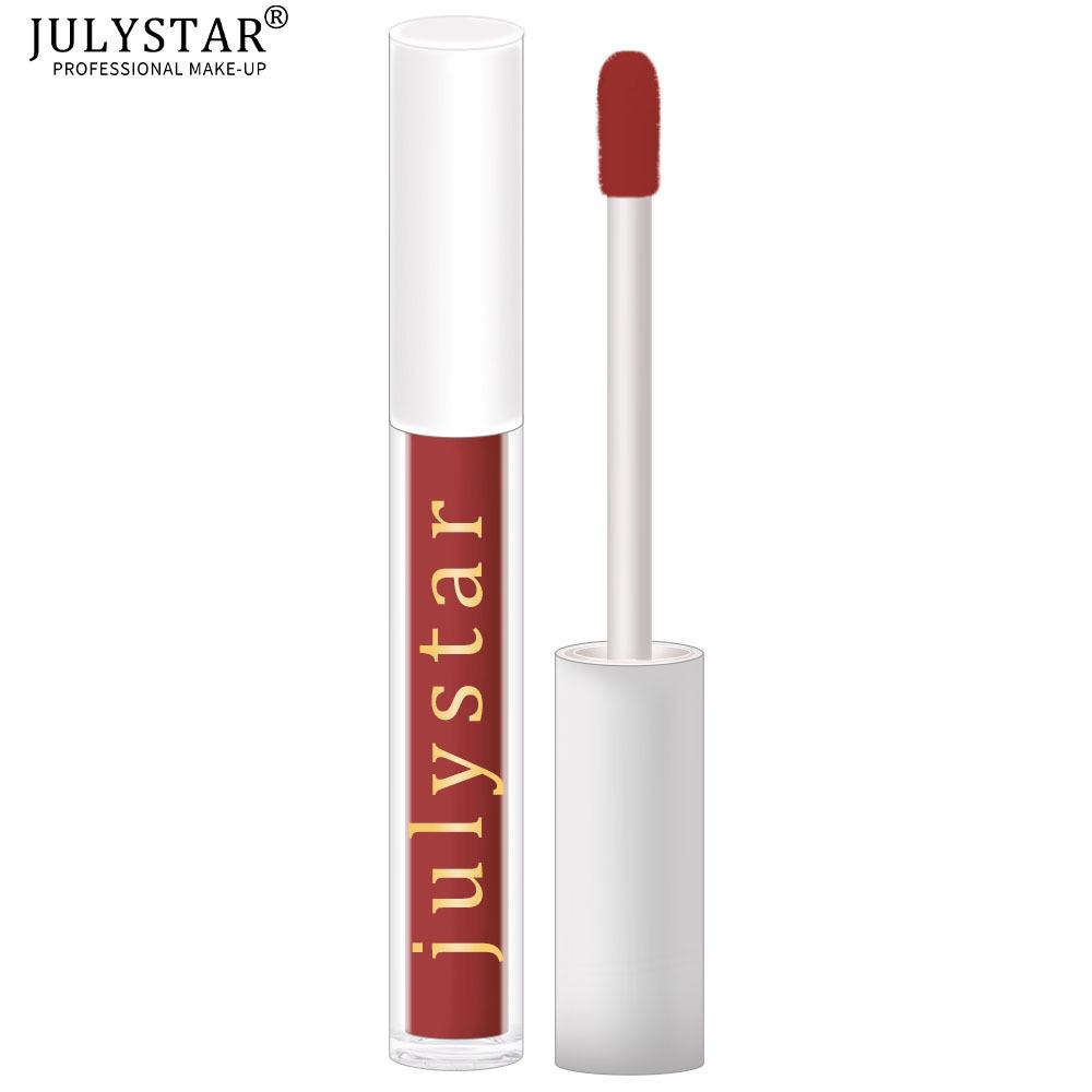 Julystar Lip Glaze ist nicht leicht zu verblassen und klebt nicht am Becher, feuchtigkeitsspendender matter leichter Lipgloss Make-up