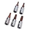 5 Pcs For Torx Screwdriver Bits 1/4 Inch Drive Socket Head Tools For T15 / For T20 / For T25 /ForT30 T40 Power Tool Accessories