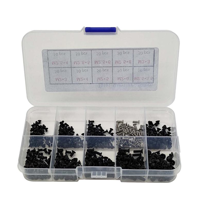 500Pcs Boxed Laptop Computer Screws Set Universal Screw M2 M2.3 M3 Phillips Countersunk Screw Set