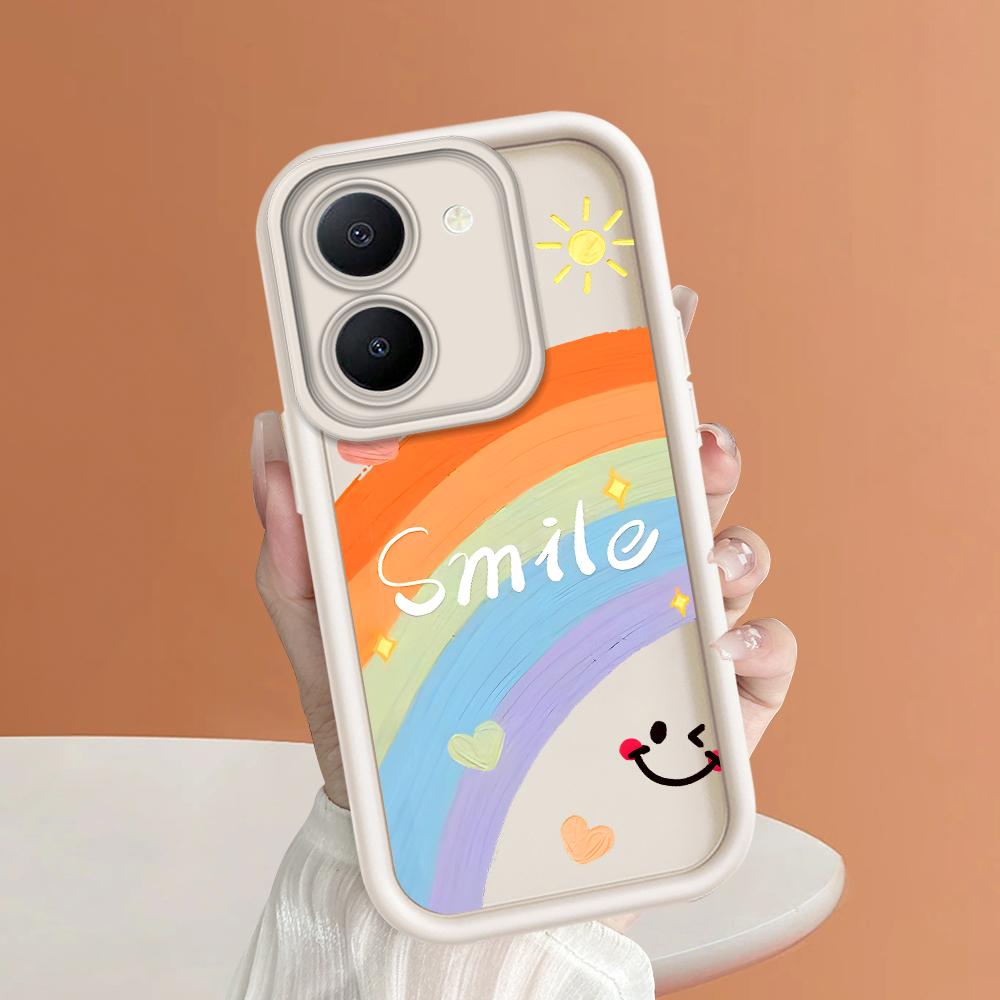 Soft Silicone Square Ladders Cartoon Pattern Full Cover Camera Protection Shockproof Case for iPhone Infinix Tecno Vivo
