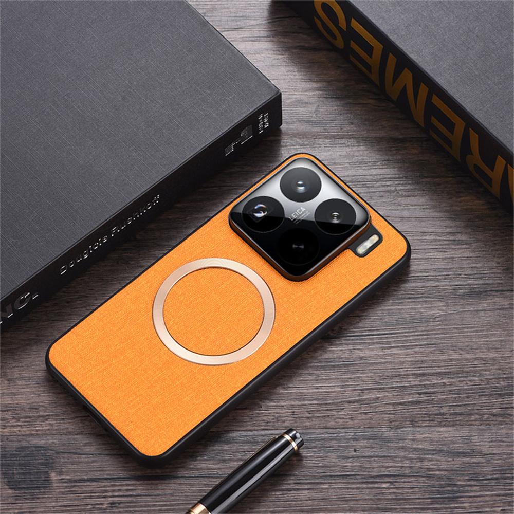 For  For Xiaomi 14T Pro Clothing Design Hard PC Case,Anti-Shock PU Leather Hard Case With Magnetic For Xiaomi Mi 1T Pro