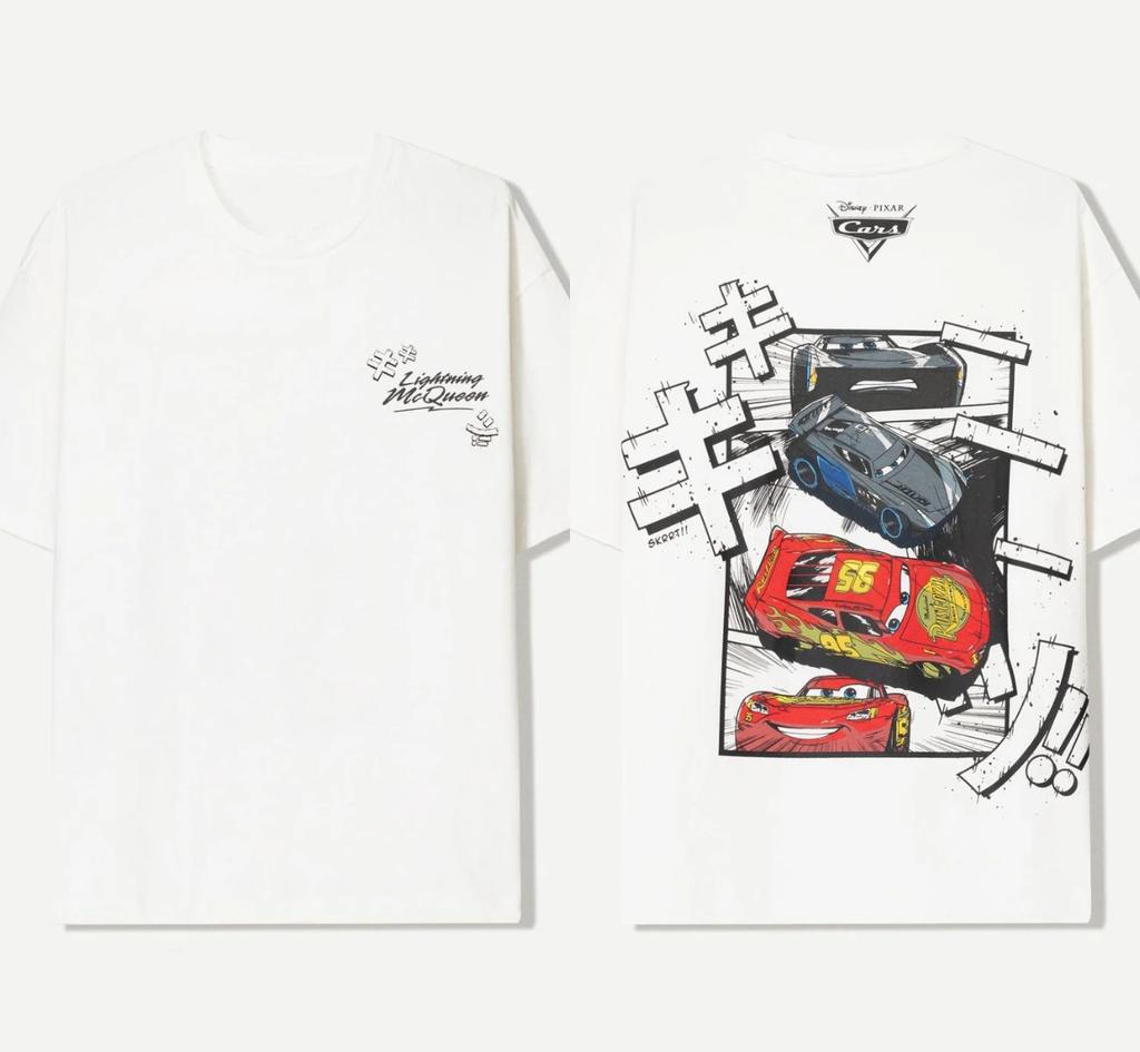 Lightning McQueen 95 Tištěné tričko Pánské Dámské Ležérní Bavlna Oversized Y2k Krátký Rukáv Street Hip Hop Ženské Pánské Oblečení