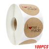 100-500Pcs Vintage Kraft Paper Stickers Scrapbook Gift Stationery Label Stickers Handmade With Love Thank You For The Stickers